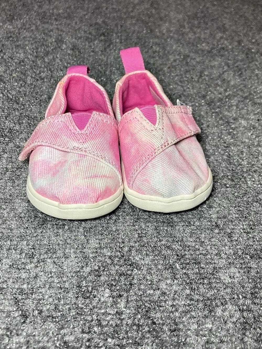 TOMS Tiny Alpargata Kids Pink & White Tie-Dye Sneakers
